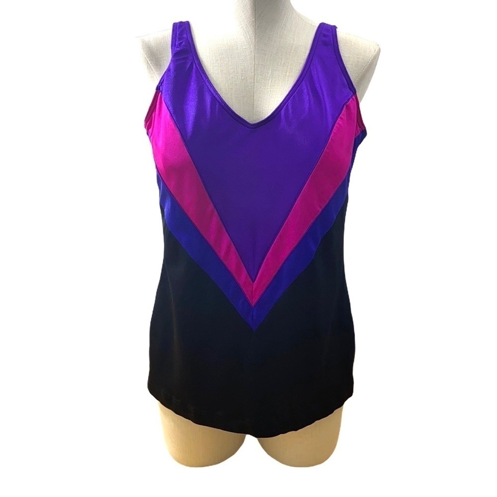 Maillot Body‎ I.D. Vintage 80s Chevron SwimSuit